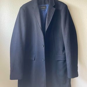 Banana republic overcoat: black overcoat: size L